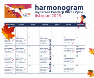 harmonogram wydarzeń Fundacji Ruch i Życie w listopadzie 2025 r.